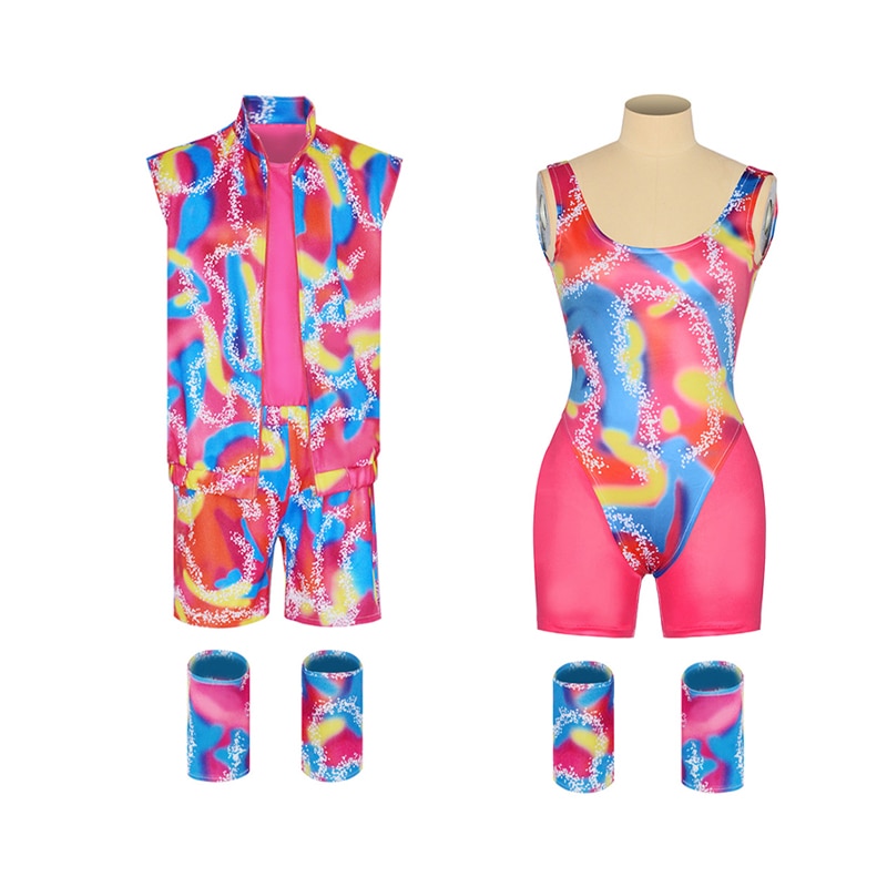 Movie Barbie Costume for Women Girls Ken Ryan Gosling Cosplay Clothes Top Pants Uniform Halloween Carnival Party Costumes