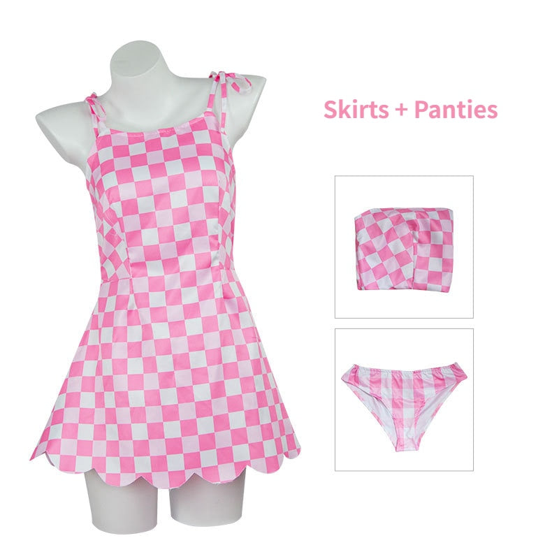 Movie Barbie Princess Cosplay Margot Robbie Barbie Ken Costume for Women Adult Halloween Carnival Party Role Play Clothes Disguise L