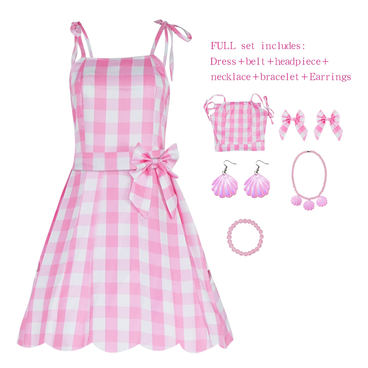 Movie Barbie Princess Cosplay Margot Robbie Barbie Ken Costume for Women Adult Halloween Carnival Party Role Play Clothes Disguise