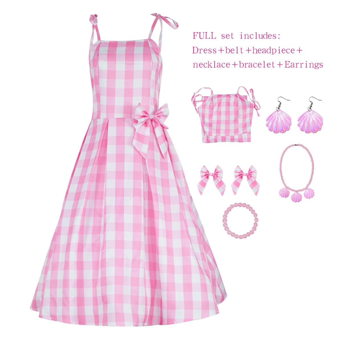 Movie Barbie Princess Cosplay Margot Robbie Barbie Ken Costume for Women Adult Halloween Carnival Party Role Play Clothes Disguise