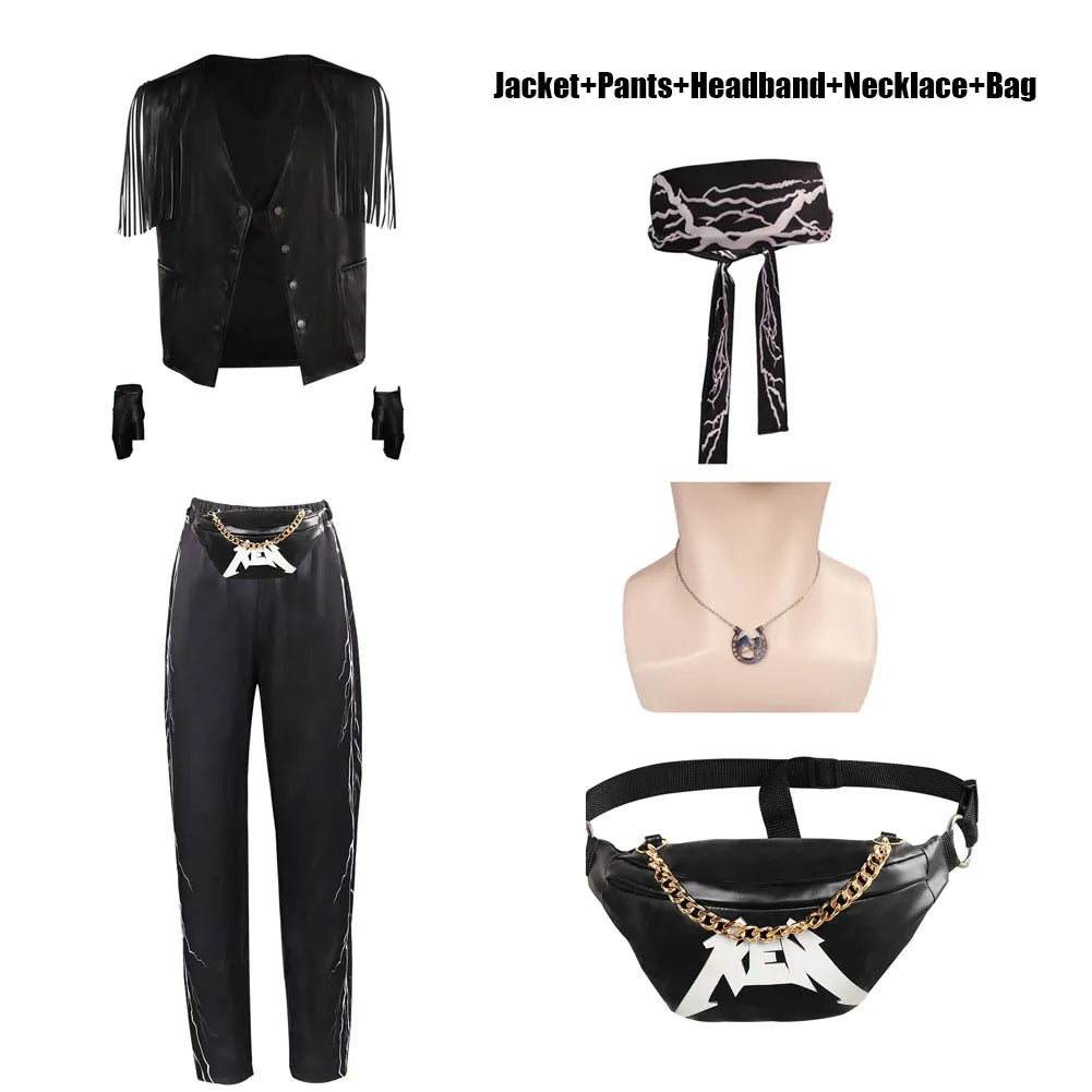 Movie Barbier Margot Ken Cosplay Hat Vest Jacket Headband Costume Men Women Gloves Cape Hairband Halloween Party Disguise Suit 5pcs Set