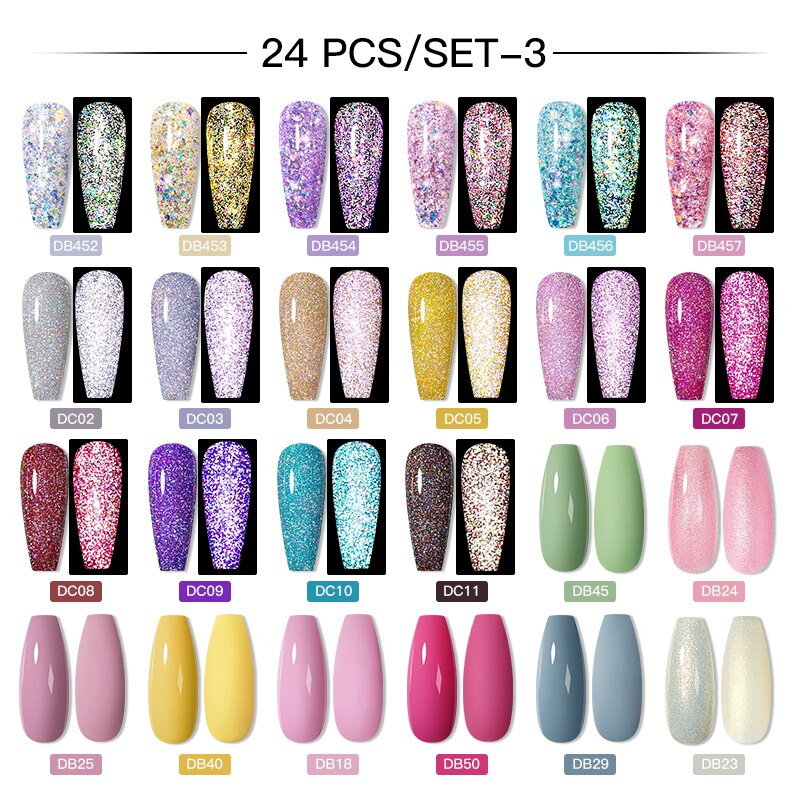 Mtssii 24/25/40/60PCS Gel Nail Polish Set Color Gel Semi Permanent UV Led Varnish Nail Art Design Soak Off Gel Set Nail Gel Set SZH17807