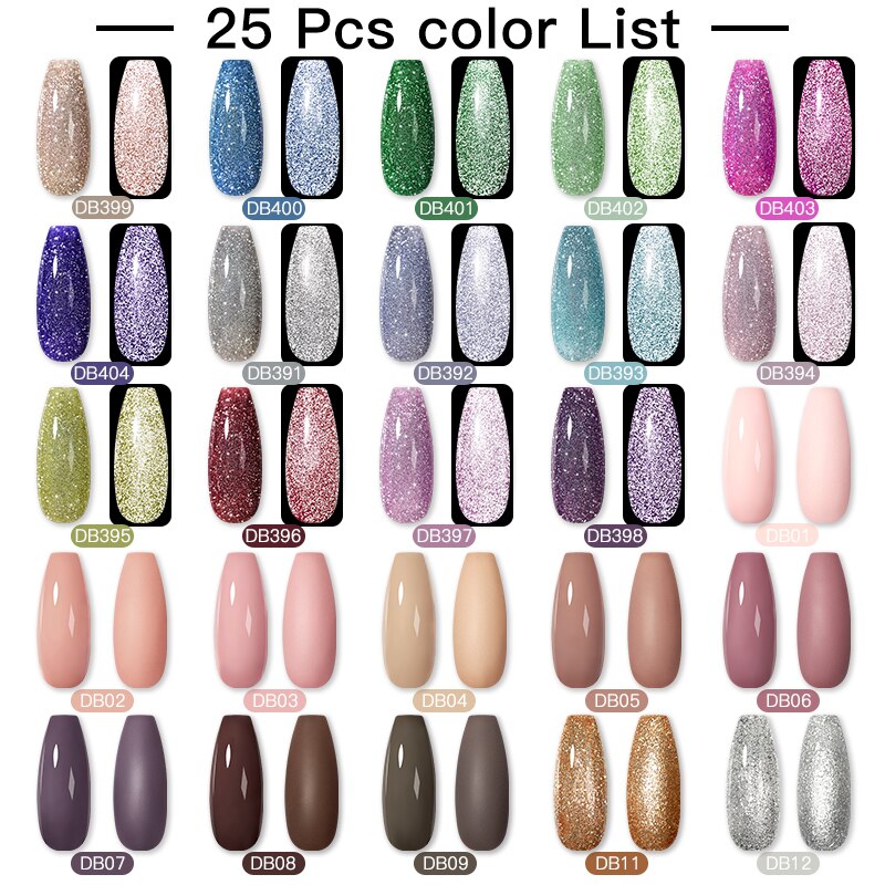 Mtssii 24/25/40/60PCS Gel Nail Polish Set Color Gel Semi Permanent UV Led Varnish Nail Art Design Soak Off Gel Set Nail Gel Set SZH17940