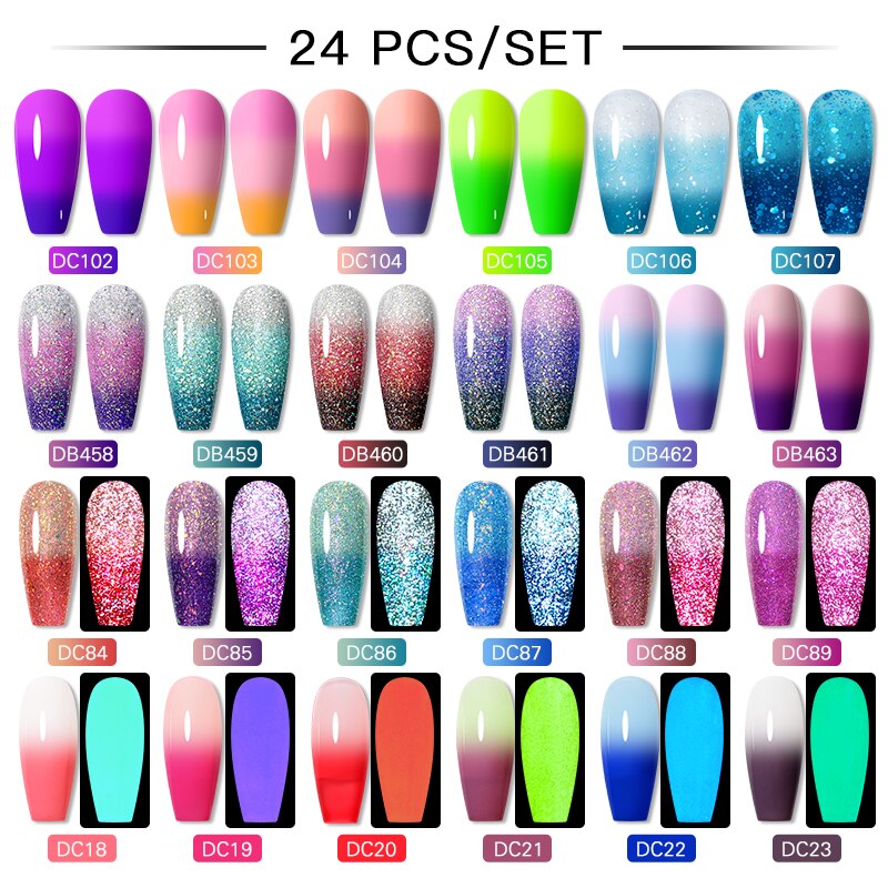 Mtssii 24/25/40/60PCS Gel Nail Polish Set Color Gel Semi Permanent UV Led Varnish Nail Art Design Soak Off Gel Set Nail Gel Set ZH20564