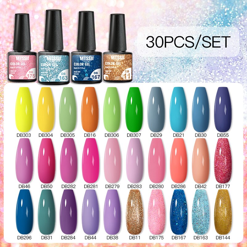 Mtssii 24/25/40/60PCS Gel Nail Polish Set Color Gel Semi Permanent UV Led Varnish Nail Art Design Soak Off Gel Set Nail Gel Set SZH18773