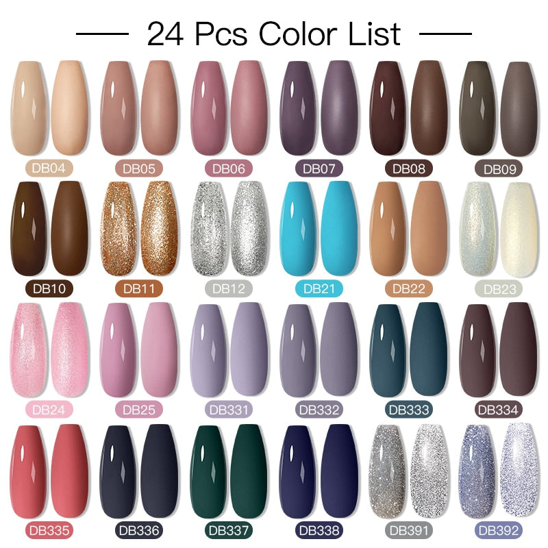 Mtssii 24/25/40/60PCS Gel Nail Polish Set Color Gel Semi Permanent UV Led Varnish Nail Art Design Soak Off Gel Set Nail Gel Set SZH15366
