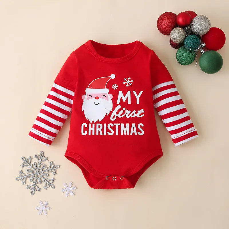 My First Christmas Baby Girl Clothes Boy Sets for Little Boys Newborn Clothing Fall Toddler Autumn Set Unisex Suits Mother Kids