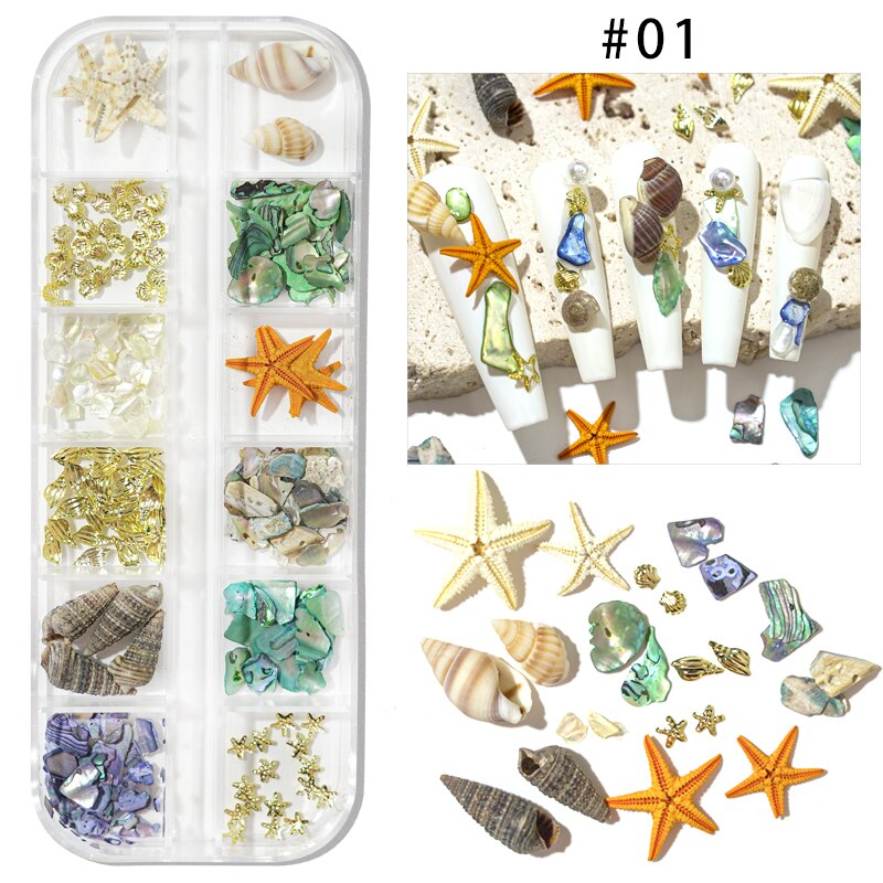 Nail Art Aurora Shell Flakes Abalone Nails Charms 3D Irregular Slice Shell Stone Sequins Nail Art Decoration Manicure Accessory PH180