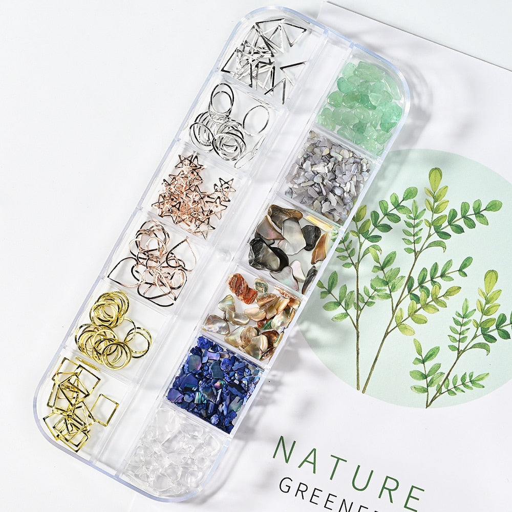 Nail Art Aurora Shell Flakes Abalone Nails Charms 3D Irregular Slice Shell Stone Sequins Nail Art Decoration Manicure Accessory PH033