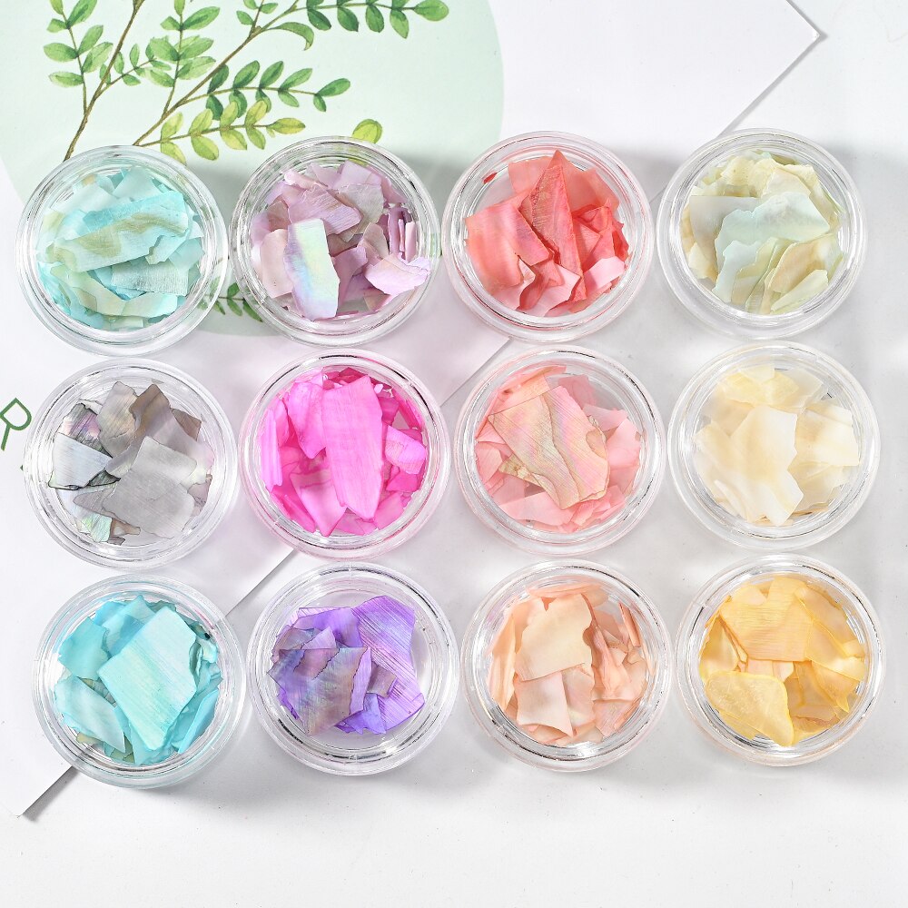 Nail Art Aurora Shell Flakes Abalone Nails Charms 3D Irregular Slice Shell Stone Sequins Nail Art Decoration Manicure Accessory PB0012-S1