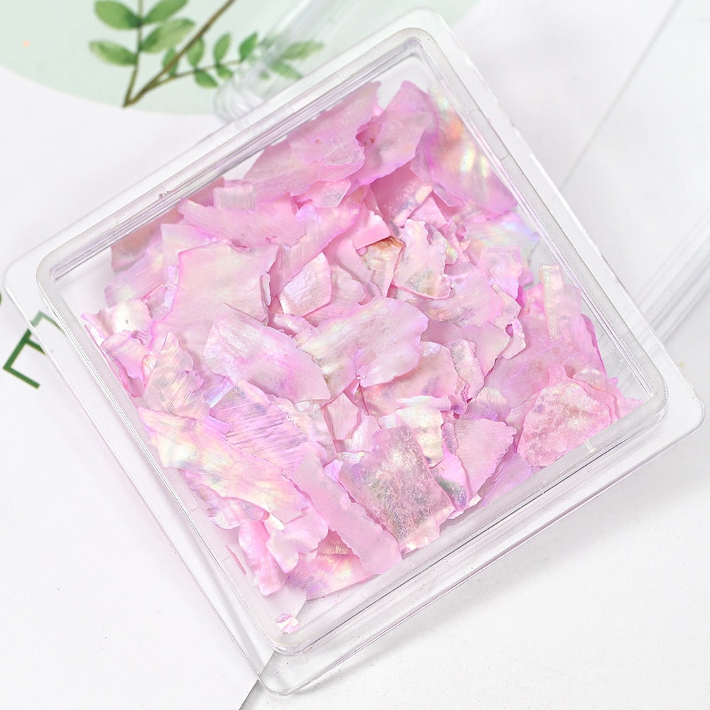 Nail Art Aurora Shell Flakes Abalone Nails Charms 3D Irregular Slice Shell Stone Sequins Nail Art Decoration Manicure Accessory PT189-02