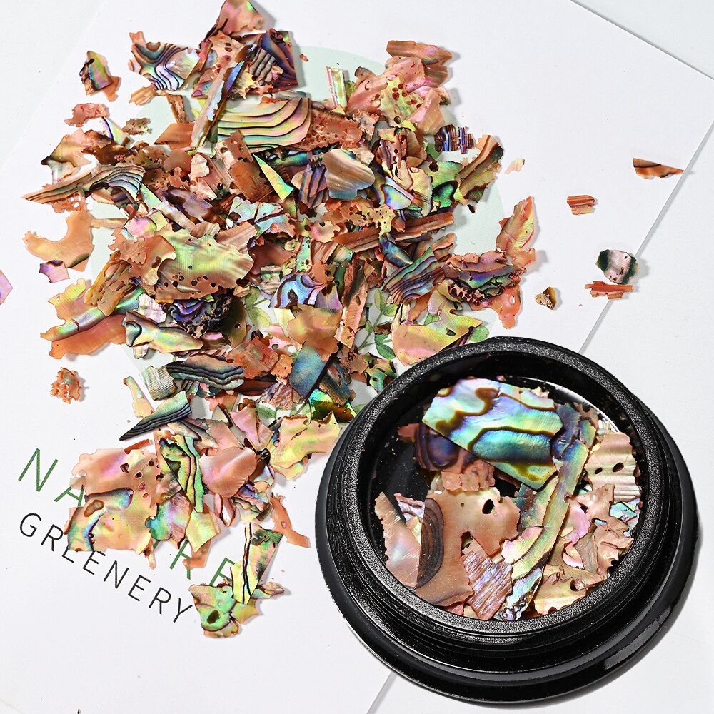 Nail Art Aurora Shell Flakes Abalone Nails Charms 3D Irregular Slice Shell Stone Sequins Nail Art Decoration Manicure Accessory PD169-4