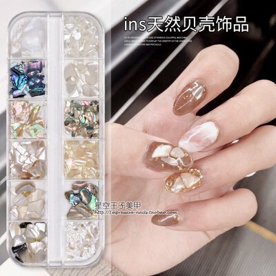 Nail Art Aurora Shell Flakes Abalone Nails Charms 3D Irregular Slice Shell Stone Sequins Nail Art Decoration Manicure Accessory