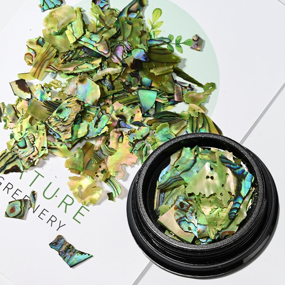Nail Art Aurora Shell Flakes Abalone Nails Charms 3D Irregular Slice Shell Stone Sequins Nail Art Decoration Manicure Accessory PD169-2