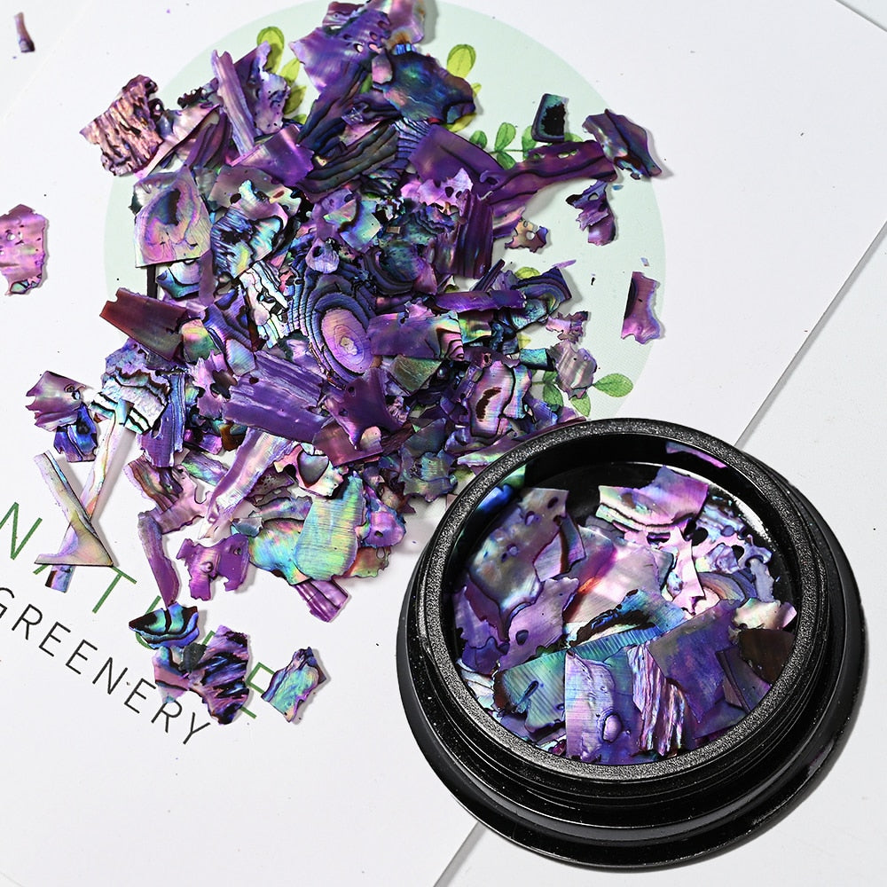 Nail Art Aurora Shell Flakes Abalone Nails Charms 3D Irregular Slice Shell Stone Sequins Nail Art Decoration Manicure Accessory PD169-12