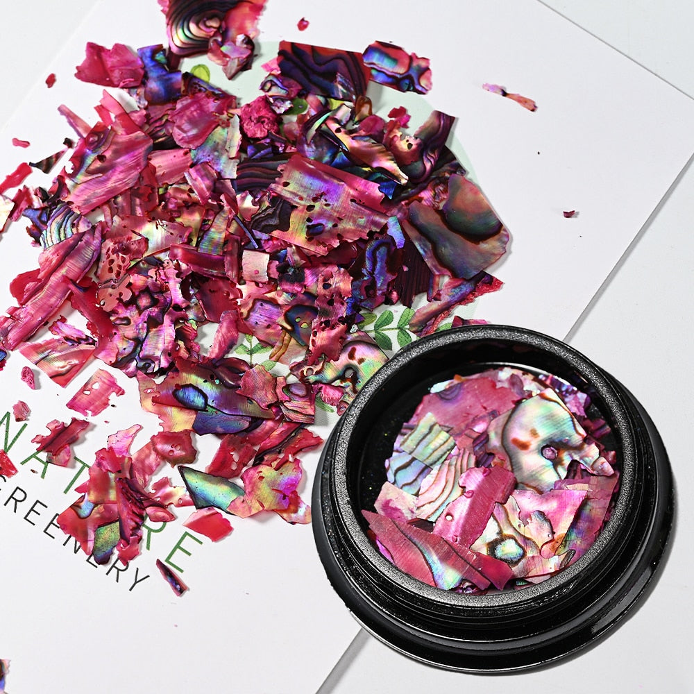 Nail Art Aurora Shell Flakes Abalone Nails Charms 3D Irregular Slice Shell Stone Sequins Nail Art Decoration Manicure Accessory PD169-6