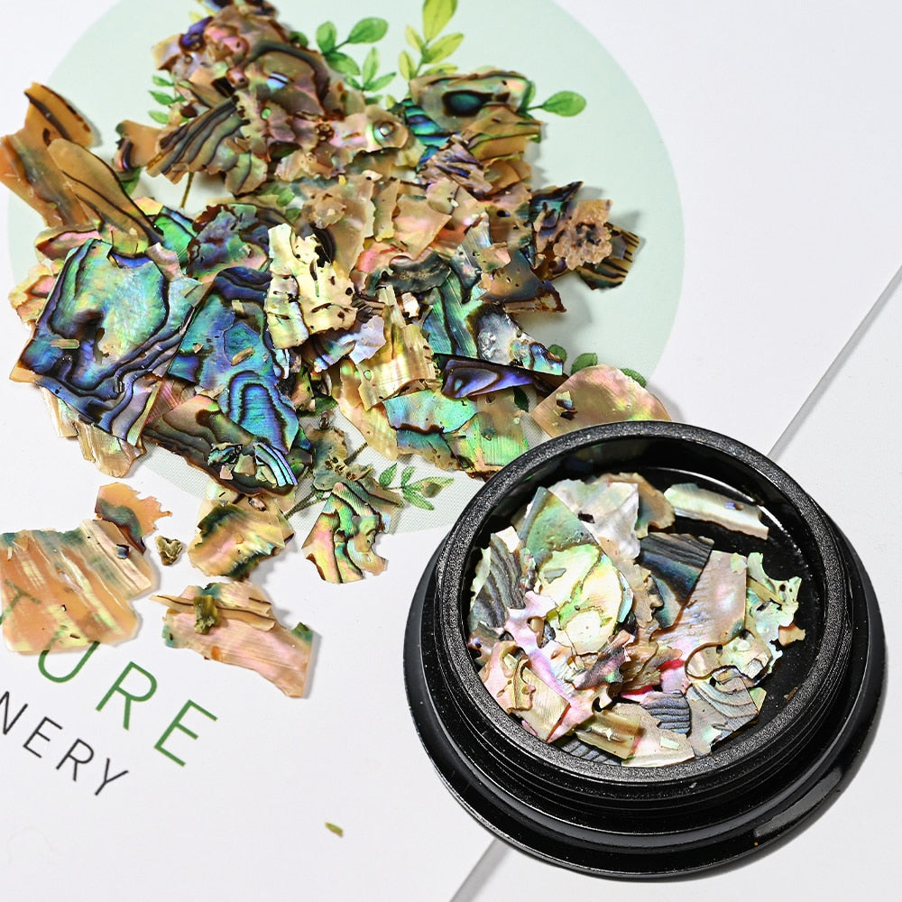 Nail Art Aurora Shell Flakes Abalone Nails Charms 3D Irregular Slice Shell Stone Sequins Nail Art Decoration Manicure Accessory PD169-10