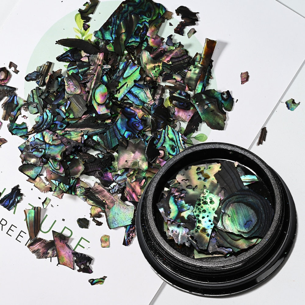 Nail Art Aurora Shell Flakes Abalone Nails Charms 3D Irregular Slice Shell Stone Sequins Nail Art Decoration Manicure Accessory PD169-9