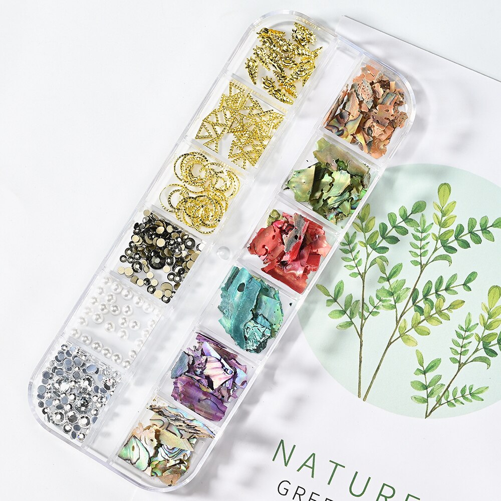 Nail Art Aurora Shell Flakes Abalone Nails Charms 3D Irregular Slice Shell Stone Sequins Nail Art Decoration Manicure Accessory PH032