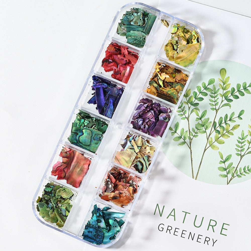 Nail Art Aurora Shell Flakes Abalone Nails Charms 3D Irregular Slice Shell Stone Sequins Nail Art Decoration Manicure Accessory PH028