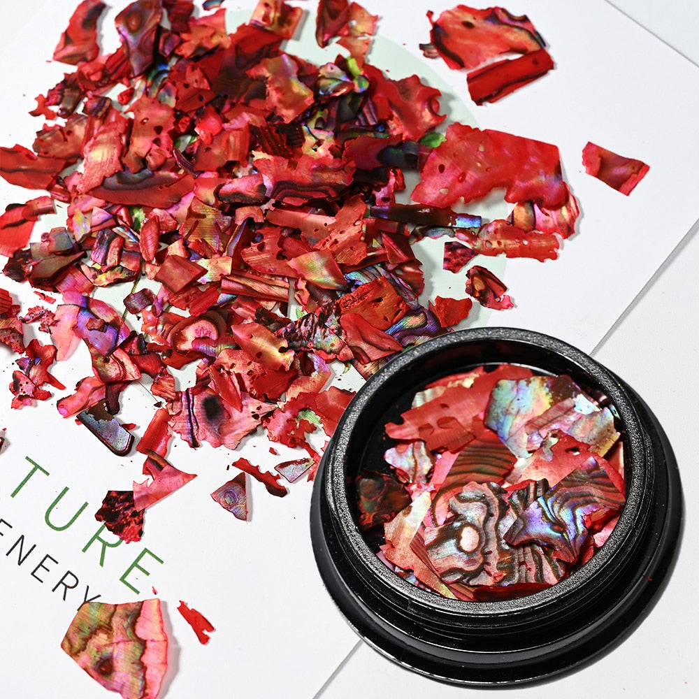 Nail Art Aurora Shell Flakes Abalone Nails Charms 3D Irregular Slice Shell Stone Sequins Nail Art Decoration Manicure Accessory PD169-7