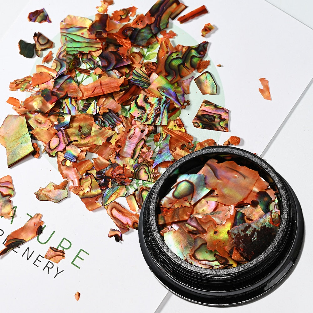 Nail Art Aurora Shell Flakes Abalone Nails Charms 3D Irregular Slice Shell Stone Sequins Nail Art Decoration Manicure Accessory PD169-8