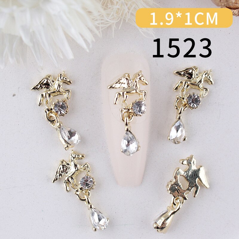 Nail Charms Pearl Decoration For Press On Fake Nail Accessories Pendant Super Sparkling Zircon Nail Parts Manicure Professionals 1523