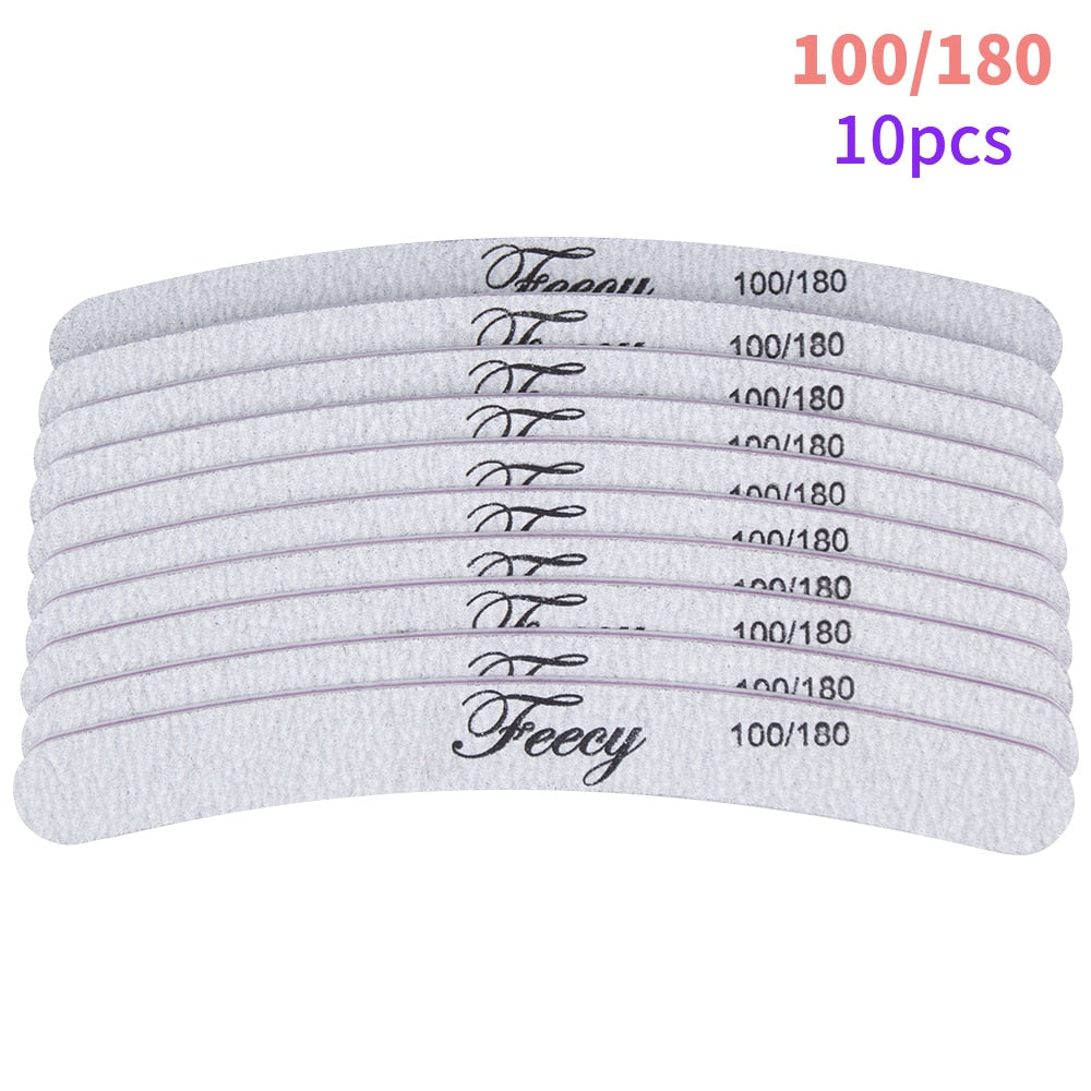 Nail File Buffer Double Side Of The Nail File Buffer 100/180 Trimmer Lime Buffer In The Nail Art Ongle Nail Art Tool 100 180 10pcs 3