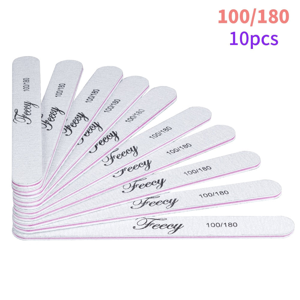 Nail File Buffer Double Side Of The Nail File Buffer 100/180 Trimmer Lime Buffer In The Nail Art Ongle Nail Art Tool 100 180 10pcs 2