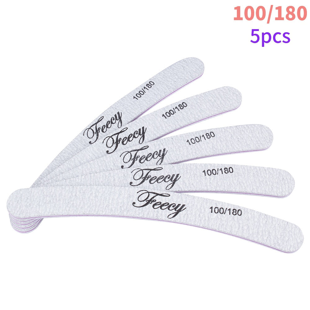 Nail File Buffer Double Side Of The Nail File Buffer 100/180 Trimmer Lime Buffer In The Nail Art Ongle Nail Art Tool 100 180 5pcs 3