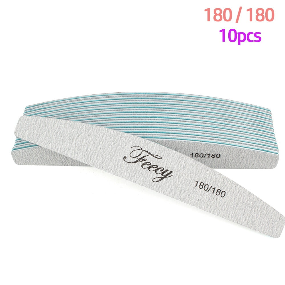 Nail File Buffer Double Side Of The Nail File Buffer 100/180 Trimmer Lime Buffer In The Nail Art Ongle Nail Art Tool 180Grit 10pcs