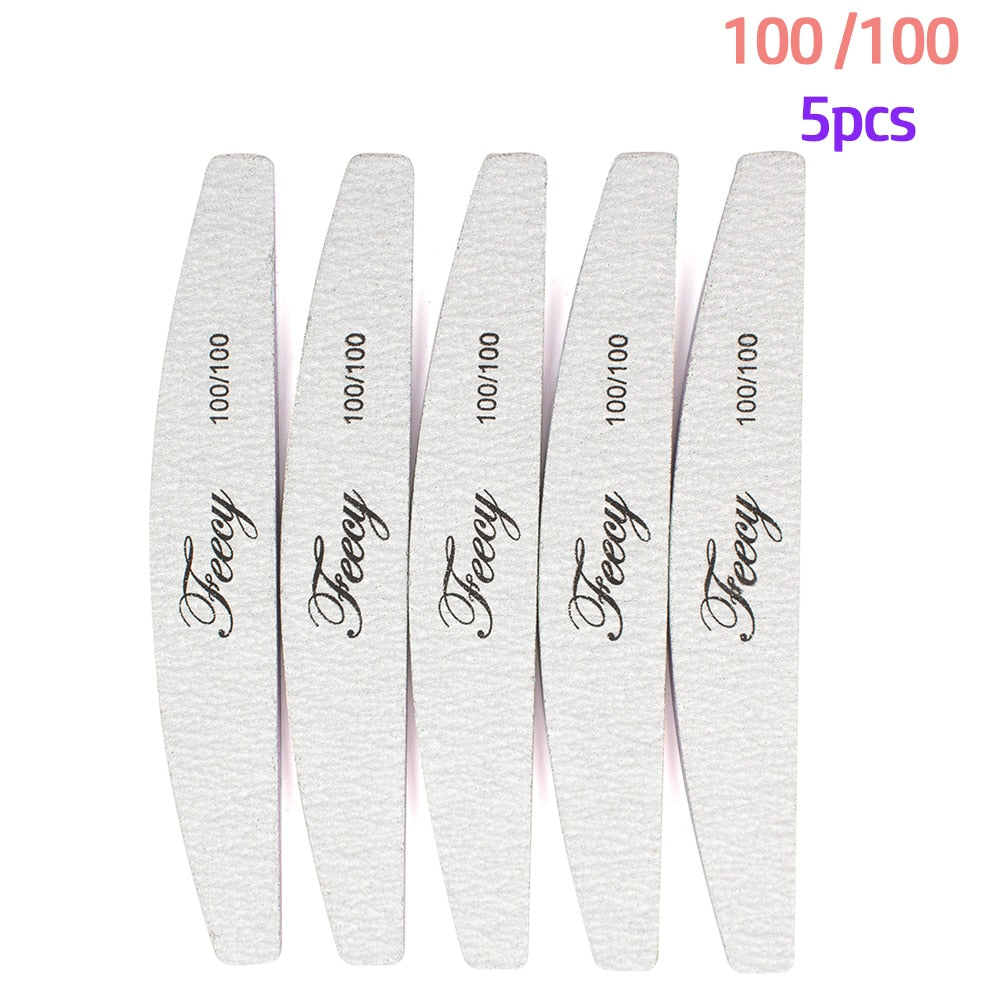 Nail File Buffer Double Side Of The Nail File Buffer 100/180 Trimmer Lime Buffer In The Nail Art Ongle Nail Art Tool 100Grit 5pcs