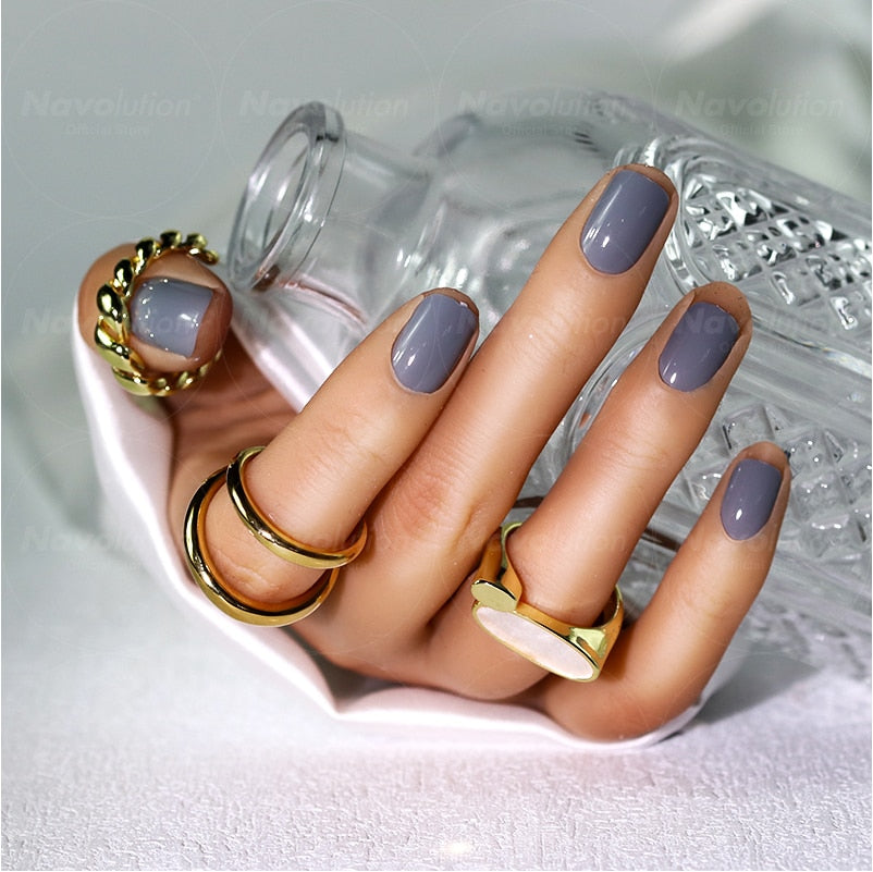 Navolution 24Pcs/Set DIY Manicure Wearable Fake Nails press on Detachable Finished Fingernails Ballet Square Head Almond Short 35