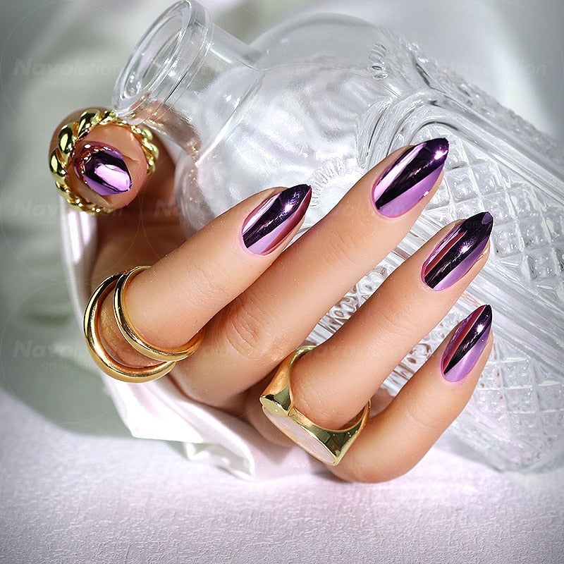 Navolution 24Pcs/Set DIY Manicure Wearable Fake Nails press on Detachable Finished Fingernails Ballet Square Head Almond Short 1