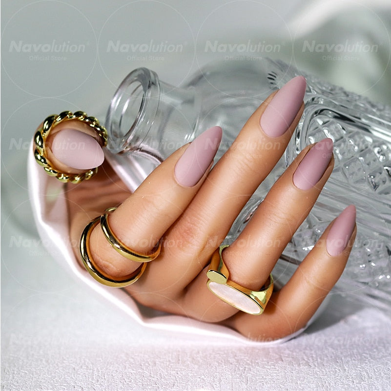 Navolution 24Pcs/Set DIY Manicure Wearable Fake Nails press on Detachable Finished Fingernails Ballet Square Head Almond Short 28