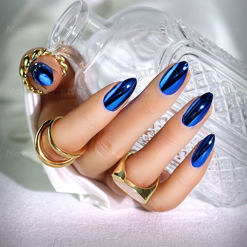 Navolution 24Pcs/Set DIY Manicure Wearable Fake Nails press on Detachable Finished Fingernails Ballet Square Head Almond Short 20