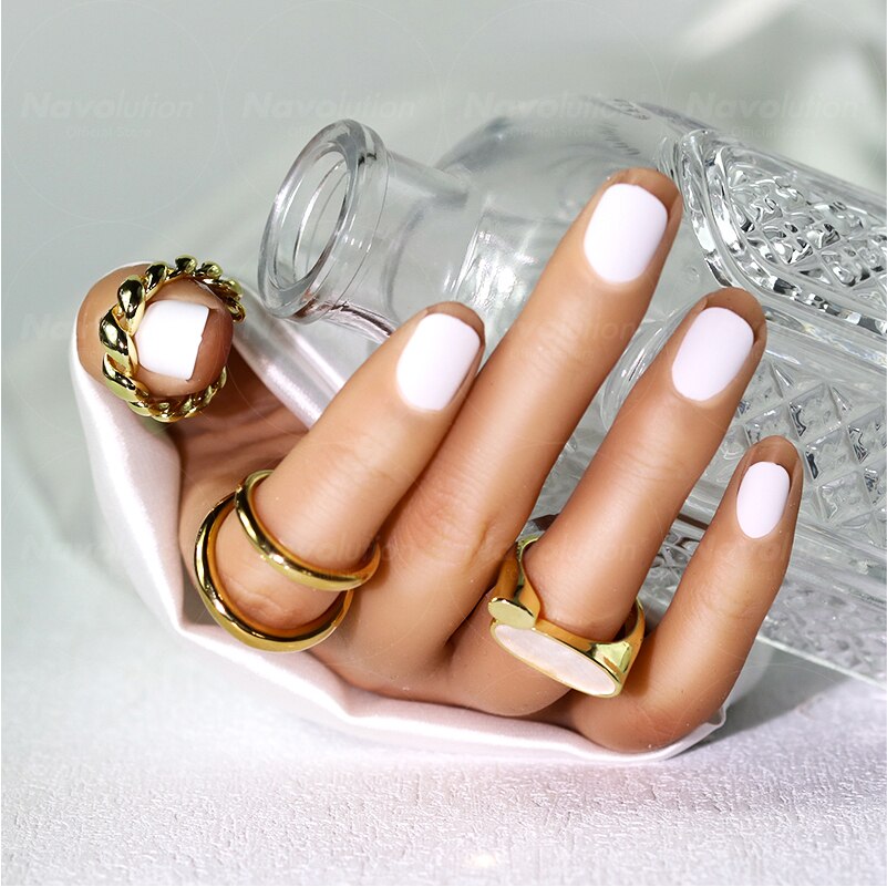 Navolution 24Pcs/Set DIY Manicure Wearable Fake Nails press on Detachable Finished Fingernails Ballet Square Head Almond Short 20