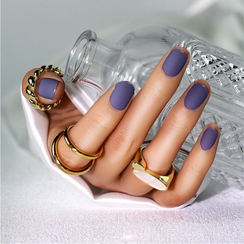 Navolution 24Pcs/Set DIY Manicure Wearable Fake Nails press on Detachable Finished Fingernails Ballet Square Head Almond Short 18