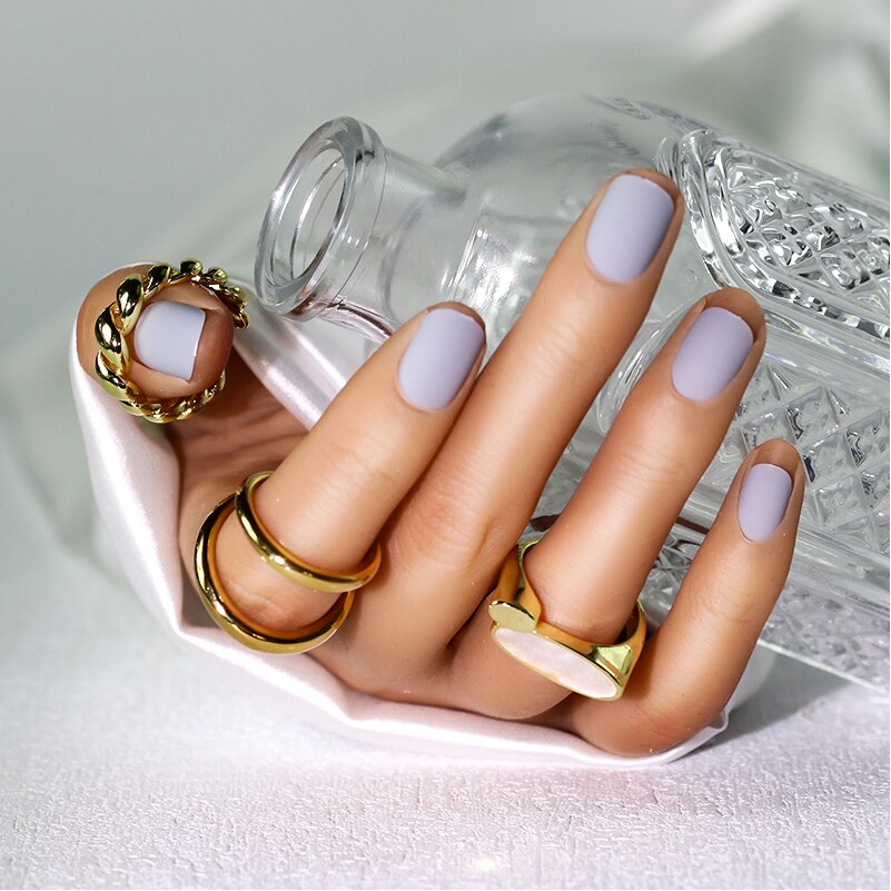 Navolution 24Pcs/Set DIY Manicure Wearable Fake Nails press on Detachable Finished Fingernails Ballet Square Head Almond Short 2