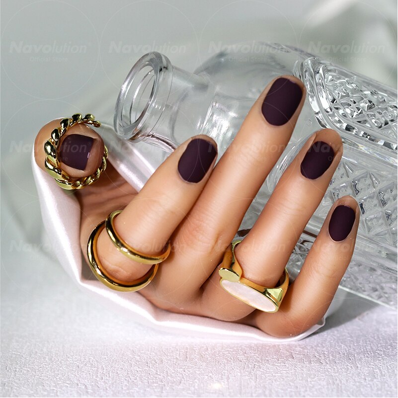 Navolution 24Pcs/Set DIY Manicure Wearable Fake Nails press on Detachable Finished Fingernails Ballet Square Head Almond Short 4