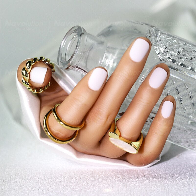 Navolution 24Pcs/Set DIY Manicure Wearable Fake Nails press on Detachable Finished Fingernails Ballet Square Head Almond Short 22