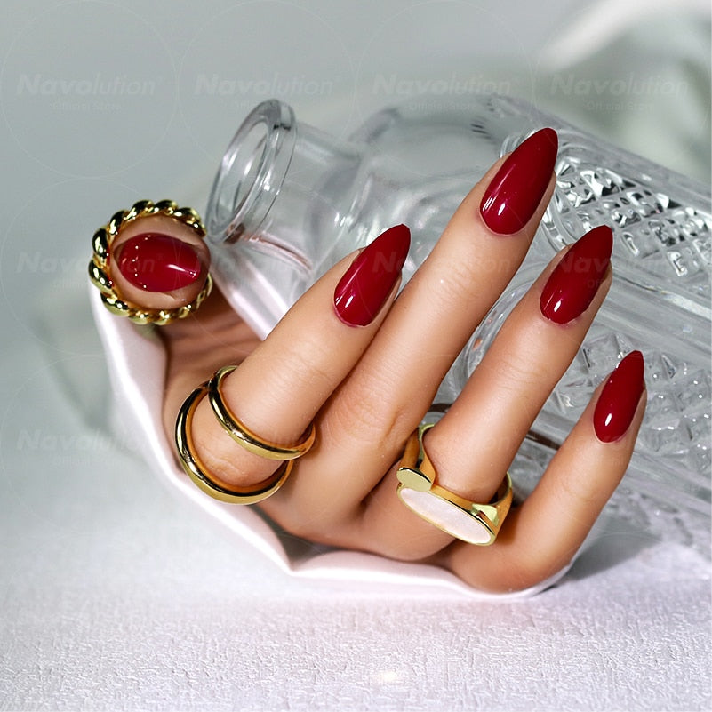 Navolution 24Pcs/Set DIY Manicure Wearable Fake Nails press on Detachable Finished Fingernails Ballet Square Head Almond Short 23