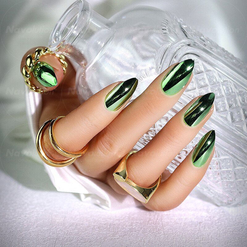 Navolution 24Pcs/Set DIY Manicure Wearable Fake Nails press on Detachable Finished Fingernails Ballet Square Head Almond Short 6