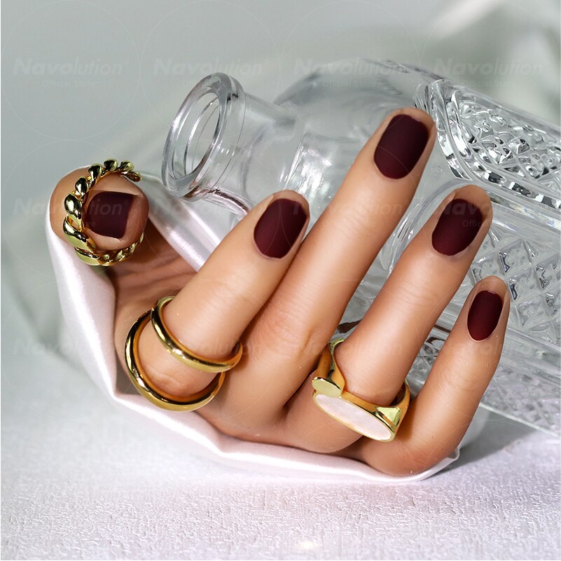 Navolution 24Pcs/Set DIY Manicure Wearable Fake Nails press on Detachable Finished Fingernails Ballet Square Head Almond Short 7