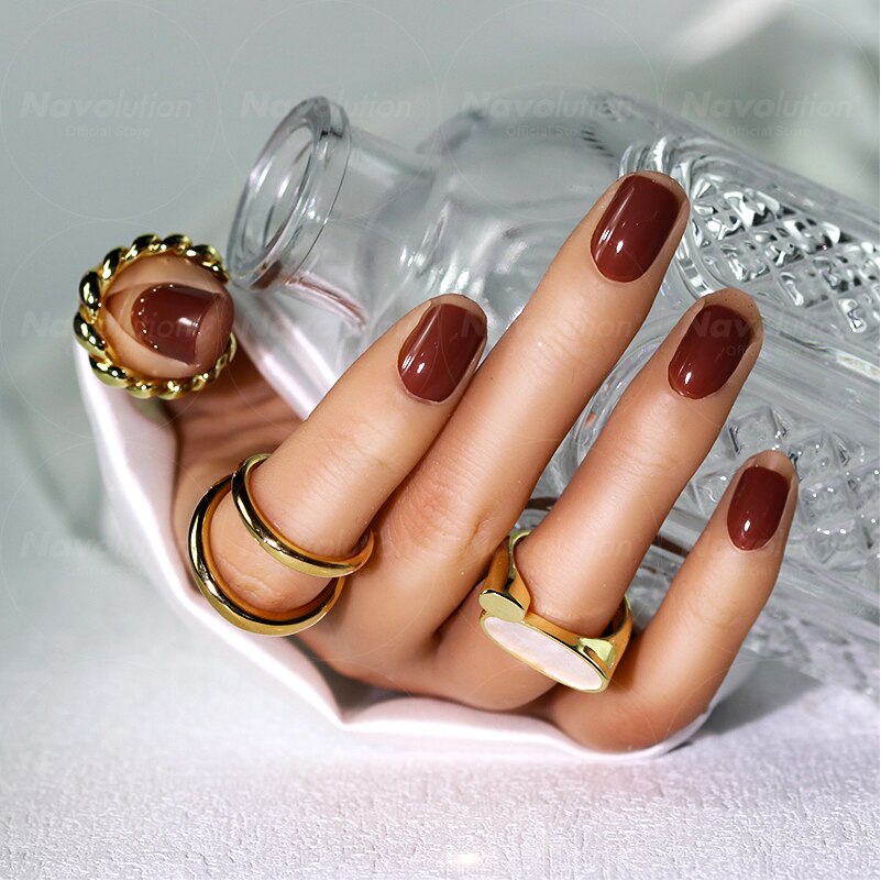 Navolution 24Pcs/Set DIY Manicure Wearable Fake Nails press on Detachable Finished Fingernails Ballet Square Head Almond Short 34