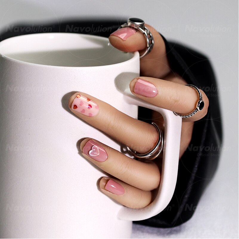 Navolution 24Pcs/Set DIY Manicure Wearable Fake Nails press on Detachable Finished Fingernails Ballet Square Head Almond Short 49