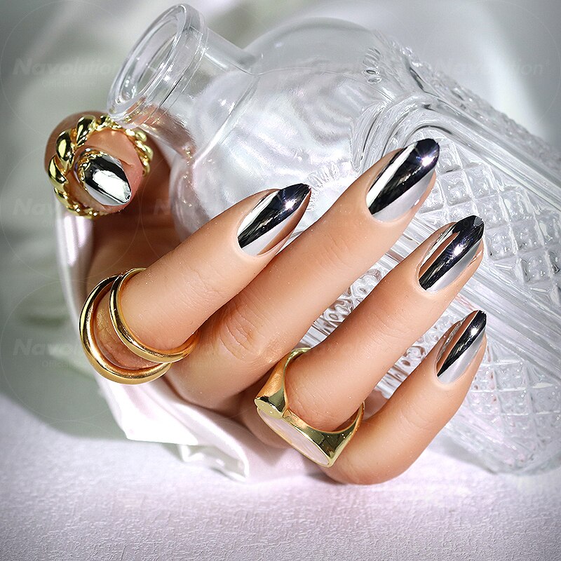 Navolution 24Pcs/Set DIY Manicure Wearable Fake Nails press on Detachable Finished Fingernails Ballet Square Head Almond Short 17