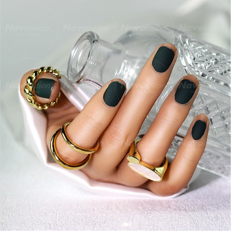 Navolution 24Pcs/Set DIY Manicure Wearable Fake Nails press on Detachable Finished Fingernails Ballet Square Head Almond Short 5