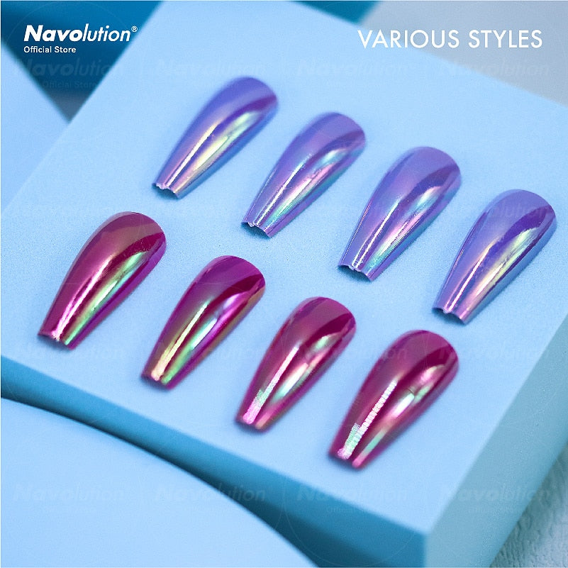 Navolution 24Pcs/Set DIY Manicure Wearable Fake Nails press on Detachable Finished Fingernails Ballet Square Head Almond Short