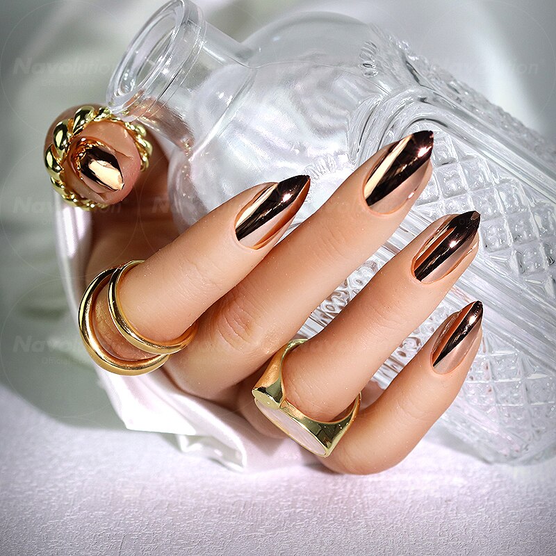 Navolution 24Pcs/Set DIY Manicure Wearable Fake Nails press on Detachable Finished Fingernails Ballet Square Head Almond Short 7